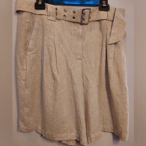 Simply Vera Beige High-Waisted Belted Shorts